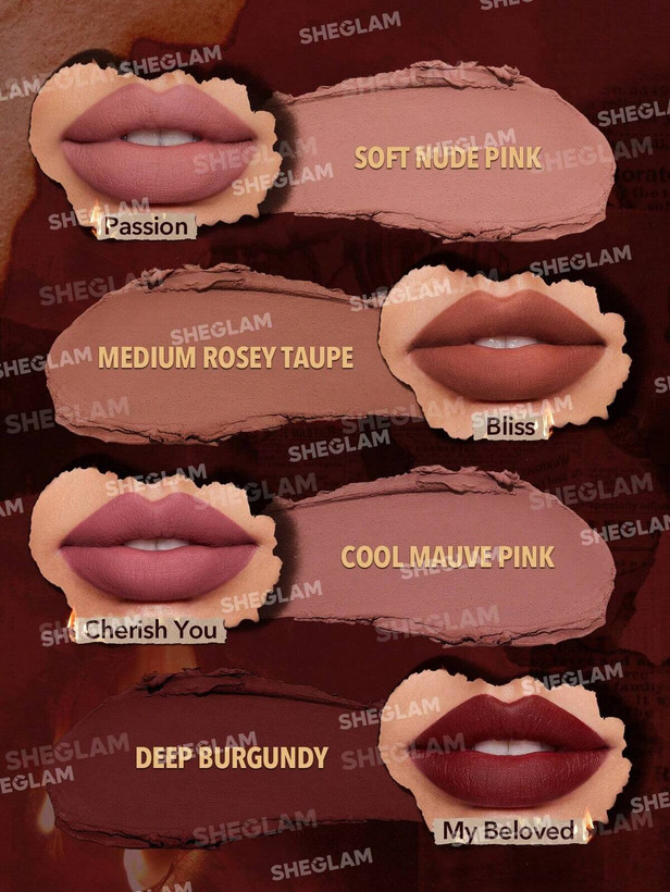 پک رژلب جامد 4 عددی شیگلم سری Ember Rose
