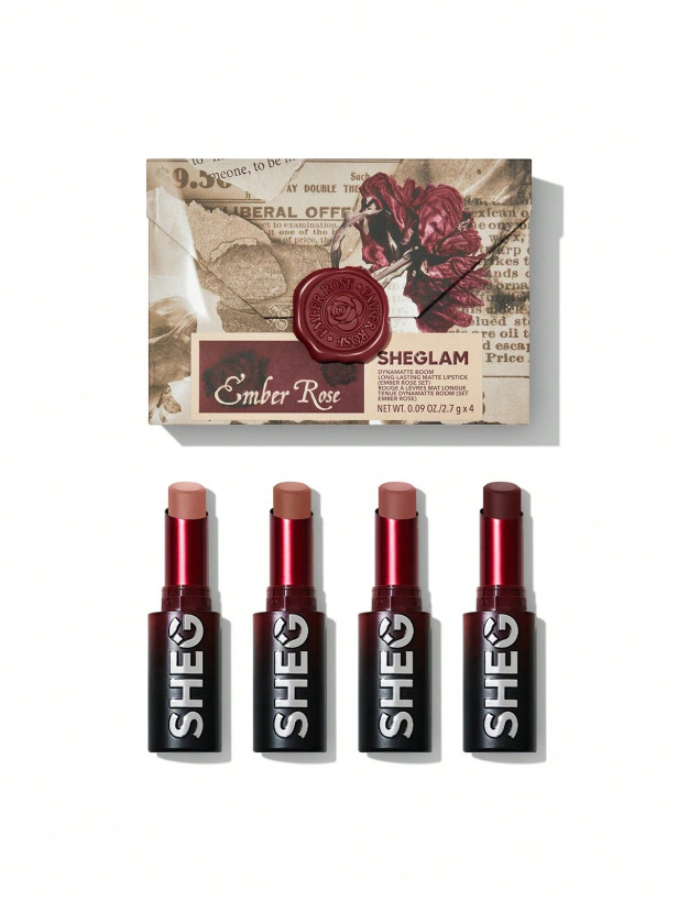 پک رژلب جامد 4 عددی شیگلم سری Ember Rose